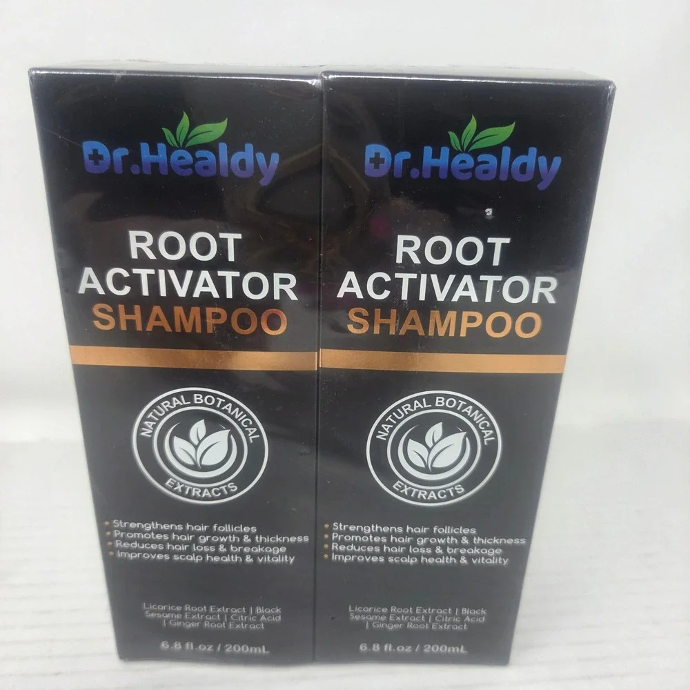 Dr. Healdy Root Activator Shampoo Men 13.6oz Black Botanical Hair Growth X00 NWT